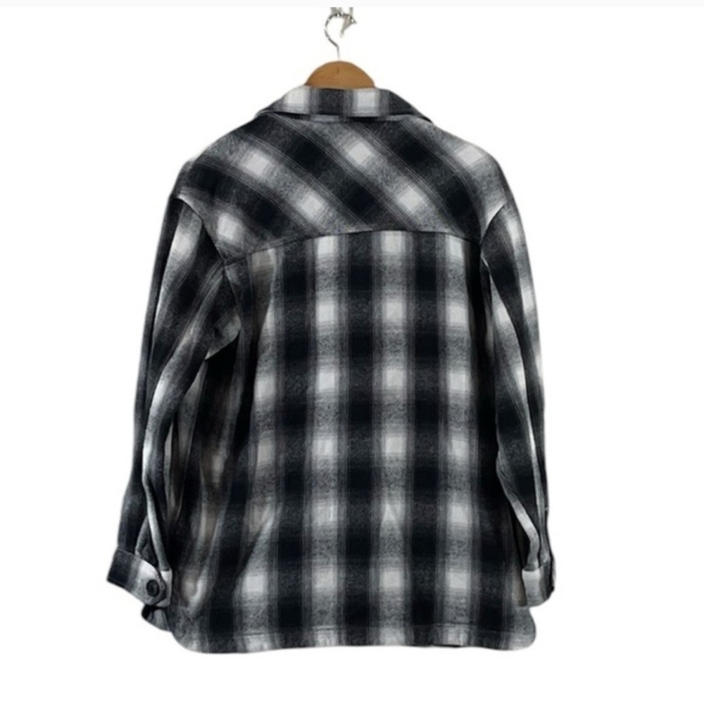 Lucky Brand Buffalo Plaid Black and White Women's Shirt/Jacket Shacket Size S - Picture 2 of 8
